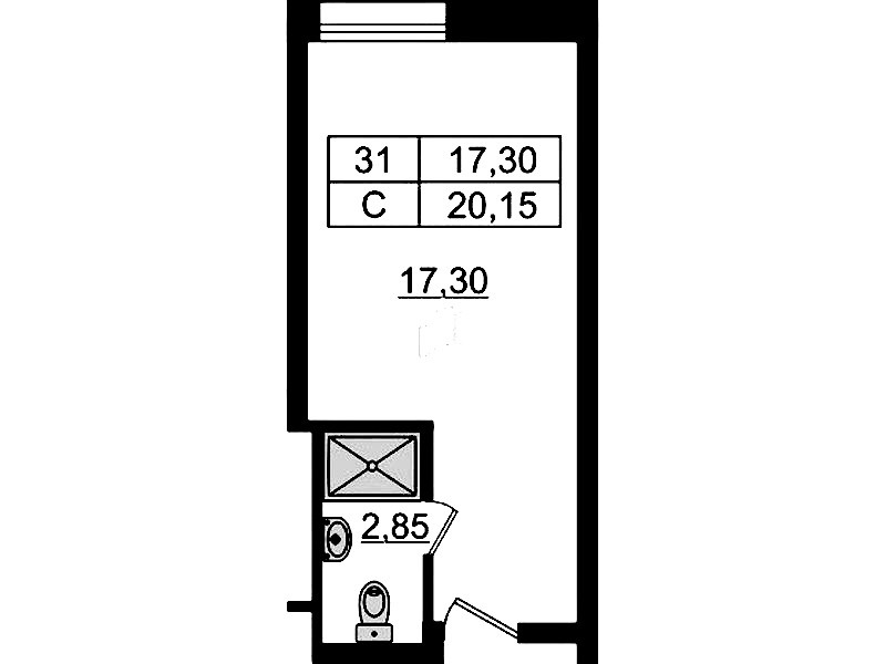 Квартира студия 20.23 м², 9/9 эт., Апарт-отель «Апарт отель Well»